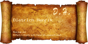 Dietrich Henrik névjegykártya